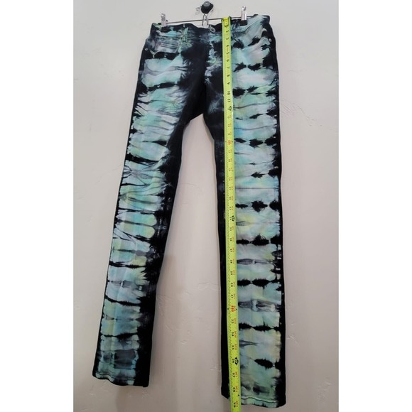 Ninth Hall Rogue Jeans Yellow Blue Green Tie Dye Denim Skinny Fit 30/32 - Picture 8 of 9